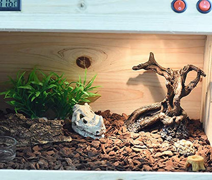 OMEM Reptile Breeding Box Shelter Habitat Decor Terrarium Hideout Tree Trunk Humidify Hides Caves