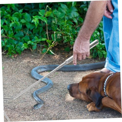 SUPVOX Retractable Snake Hook Stainless Steel Capture Tool for Handling of Serpents and Amphibians for Herpetologists and Wildlife Enthusiasts