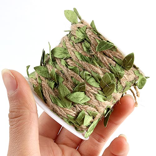 Artificial Vine Natural Hemp Rope Burlap Leaf Ribbon for Jungle Safari Birthday Party Decorations (33FT) - size: 33FT