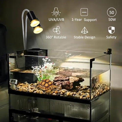 4-Pack 50W UVA Bulbs, Fit E26 Heat Reptile Lamp, Light Turtle Heat Lamp for Reptiles and Amphibian Tanks, Terrariums and Cages, Works with Various Lamp Fixtures
