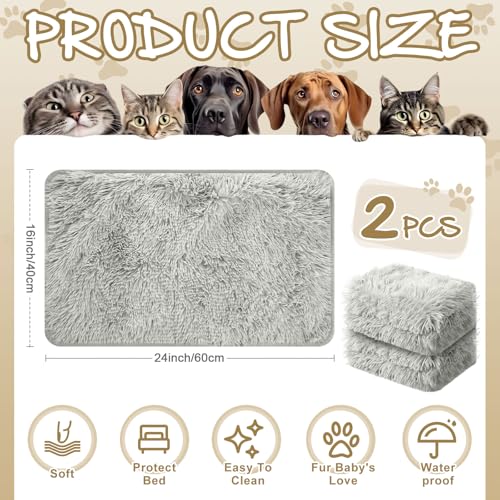 2 Pcs Guinea Pig Warm Bed Mat Small Pet Blankets Dog Bedding Guinea Pig Fleece Cage Liners Washable Waterproof Mats Sleep Pad Cover Hamster Cat Dog Cage Liners Accessories(Rectangle,24 x 16) - size: 24 x 16"