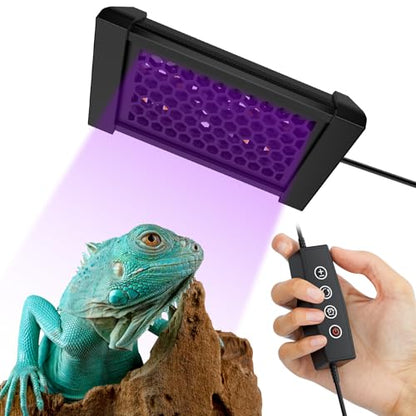 5 Inch LED Reptile Light Bar UVB 10.0, Ultra-Slim Aluminum UVA Basking Lamp with Timer & Dimmer, Even Light Output for Terrariums, Bearded Dragons and Turtles - size: 5 inches