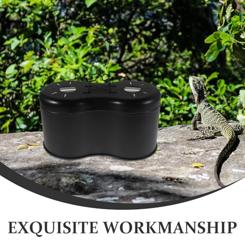 ibasenice Dual Reptile Lamp Fixture with Independent Switches - UVB & Basking Bulb Holder for Glass Terrarium Habitat - No Bulb & Power Cord