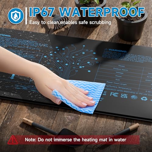 Hon&Guan 2 Packs 10"x 20.75" Seedling Heat Mat with Digital Thermostat Combo Set,Waterproof Plant Heating Pad for Germination,Indoor Gardening,Greenhouse - size: 10"x 20.75" 2 Pack