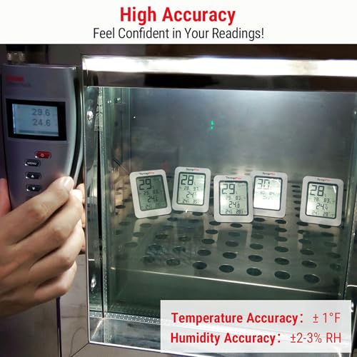 TempPro TP50 3 Pieces Digital Hygrometer Indoor Thermometer Room Thermometer and Humidity Gauge with Temperature Humidity Monitor (Previously ThermoPro) - color: White