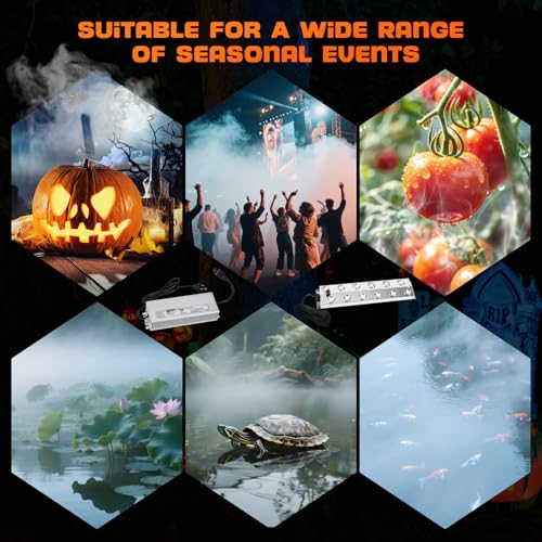 Ultrasonic Mist Maker Fogger 12 Head(9000ml/H), 110V 400W Power Water Proof Ultrasonic Mister,Fogger Humidifier with Float, for Halloween Atmosphere, Vegetable Preservation, Landscape - size: Mist Maker Fogger 12 Heads