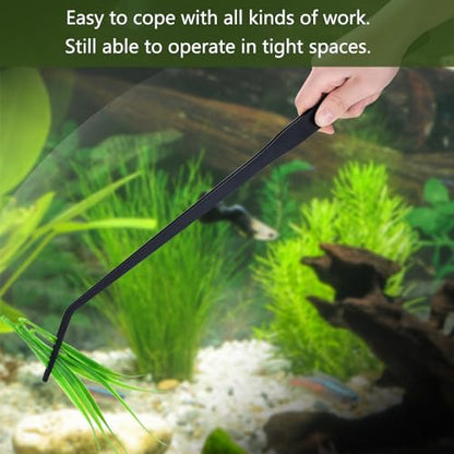 TopHomer Aquarium Tweezers Extra Long 15 inches Feeding Tool Stainless Steels Feeding Tongs for Aquarium Reptile, Plant, Snakes, Lizards, Coral Feeder(Straight Jaw) - size: Straight Jaw