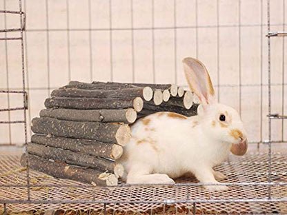 PINVNBY Guinea Pig Wooden Ladder Bridge (20 x 11.8 in) Rabbits Hideout, House, Tunnel, Rodents Chew Toys for Bunny, Chinchillas, Hedgehogs, Ferrets, Rat and Small Animals-Extra Large - size: 1 PCS, L ( 20 X 11.8 inches )