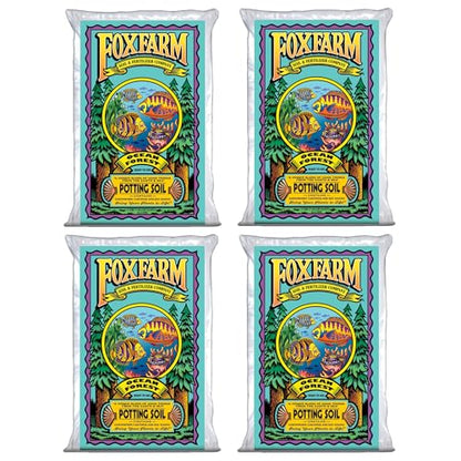 FoxFarm Ocean Forest Potting Soil, 1.5cu ft (Pack of 4) - Light, Aerated Texture, Designed for All Container Plants - size: 1.5 Cu Ft (4 Pack)