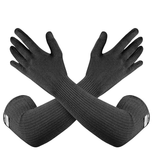 Cut Heat Bite Resistant Arm Sleeves –EN388 Certified Arm Protection Sleeve for Welding, Cooking, Cat & Dog Handling - color: Glove Arm Sleeve 22-inches