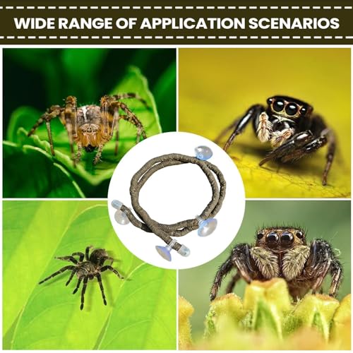 Artificial Reptile Climbing Vine, Bendable Jungle Branch Decor, Terrarium Habitat Accessories, Secure Suction Cup Vines, Tank Greenery for Reptiles - size: Brown