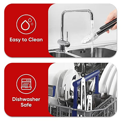 Stainless Steel Tongs Set, Food Grade Stainless Steel Kitchen Tongs, Heat Resistant 600 Degrees, for Cooking, BBQ Barbecue, Grilling, Buffet, Serving (7"+9"+12") | For Cooking/Serving/Grilling | Heat-Resistant | Dishwasher Safe - size: 7"+9"+12"