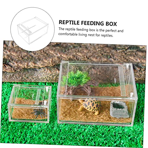 1pc Transparent Reptile Breeding Container Raising Box for Pets Like Geckos Snakes and Frogs for Transporting and Feeding