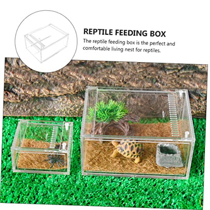 1pc Transparent Reptile Breeding Container Raising Box for Pets Like Geckos Snakes and Frogs for Transporting and Feeding