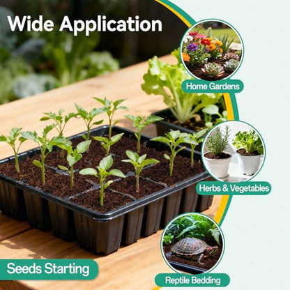 ZeeDix 100pcs(50mm) Coco Coir Pellets Potting Soil Indoor Plants, Compressed Coconut Coir Seed Starting Pellets Soil Discs for Planting Flowers Bonsai Herbs and Vegetables - size: 50mm