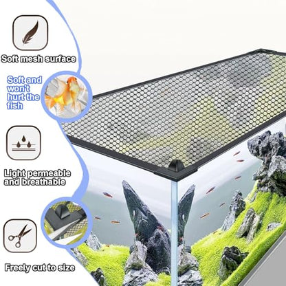 DIY Magnetic Fish Aquarium Anti-Jumping net Cover, Mesh Terrarium lid Aquarium Hood, Reptiles from Jumping Out