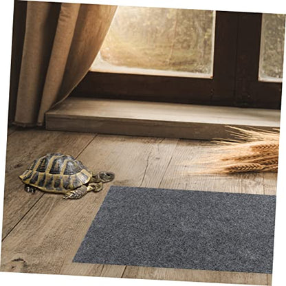 4pcs Reptile Terrarium Carpet Liner Absorbent Bedding Mat for Lizards Snakes Tortoises and Geckos Grey Substrate