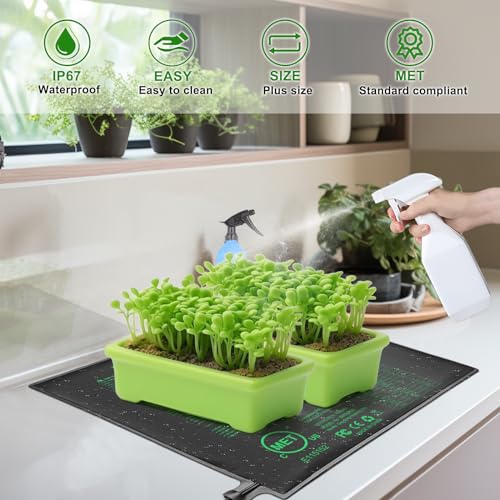Seedling Heat Mat 20" x 20.75" Warm Hydroponic Plant for Indoor Gardening Germination Starting, Waterproof Durable - size: 20'' x 20.75''
