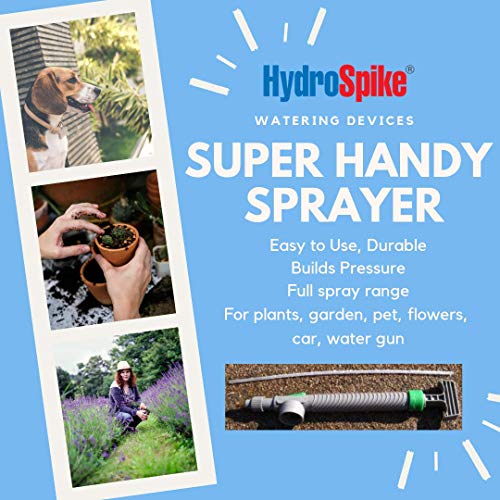 Super Handy Sprayer Kit - Outdoor Pressure Sprayer with Full Range Spray Gun Nozzle Pump and Jet Mister. Use Plastic Bottle with Water for Garden Plant Watering, Cleaning for Pet Dog or Car