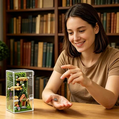 Jumping Spider Enclosure Starter Kit,Escape Proof Forest Terrarium | Praying Mantis Terrariums,Transparent Acrylic Complete Bug Habitat,All In One Arboreal Tarantula Cribs Cage,Insect Container - size: Small