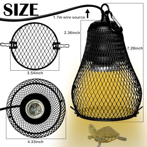 Reptile Heat Lamp,Reptile Light Heater Guard Basking Heater Lamp with Guard