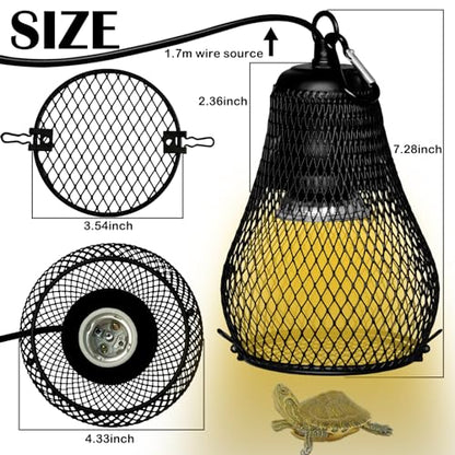 Reptile Heat Lamp,Reptile Light Heater Guard Basking Heater Lamp with Guard