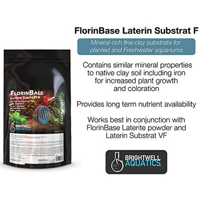 Brightwell Aquatics FlorinBase Laterin Substrat F - Fine Granular High Porosity Clay Base Substrate for Planted and Freshwater Shrimp Aquaria, 5 lbs - size: 5-LBS