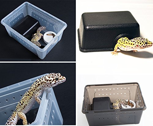 Hypeety Reptile Hide Box, Small Animal Hideaway, Hides with Texture Help Peeling, for Snakes, Lizards, Leopard Gecko S