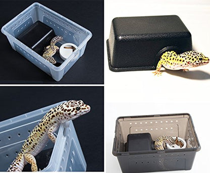 Hypeety Reptile Hide Box, Small Animal Hideaway, Hides with Texture Help Peeling, for Snakes, Lizards, Leopard Gecko S