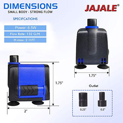 130 GPH Submersible Water Pump - Adjustable Quite Aquariums, Fountains, Hydroponics, and Pond Pump, 2.9 ft Lift, 6.5W - 4 Pack - color: Blue; 4 Pack, size: 130 GPH