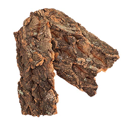 VILLCASE 2-Pack Reptile Bark Hideout Climb Platform Natural Cork Bark for Terrarium Landscape Decoration Ideal for Bearded Dragons Lizards Amphibians 7.87X3.14X0.78In