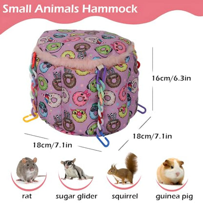 Rat Hanging Bed, Sugar Glider Cage Accessories, Guinea Pig Warm Sleeping Nest Bed, Small Animals Cage Hammock for Squirrel, Hamster, Parrot - color: purple
