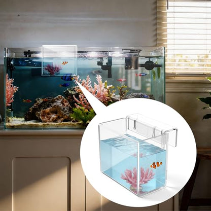 Acrylic Hatchery Incubator Tank for Fish & Corals, Hanging Acclimation Box for Saltwater & Freshwater Aquariums, Aquarium Fish Breeding Box for Small Fish Shrimp Turtle and Betta as Decoration