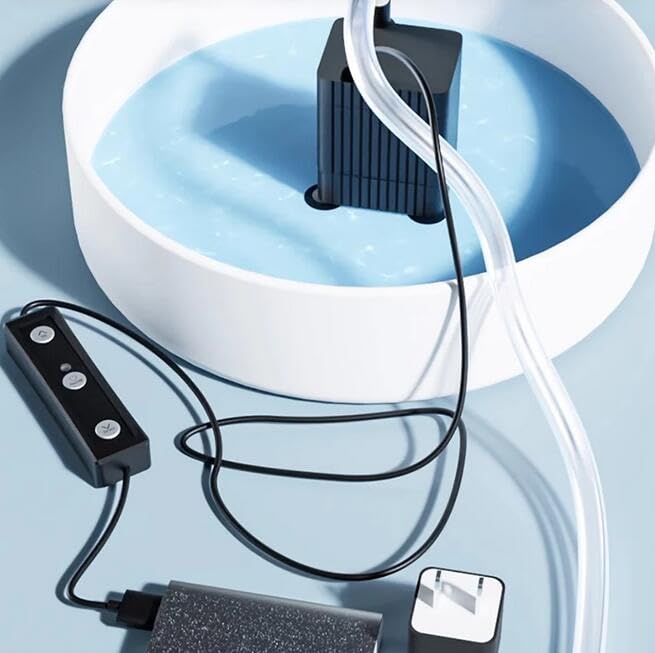 USB Mini Water Pump, Fish Tank Circulation DC 5V Micro Pump Adjustable Power Silent Submersible Bottom Suction Pump 120L/H