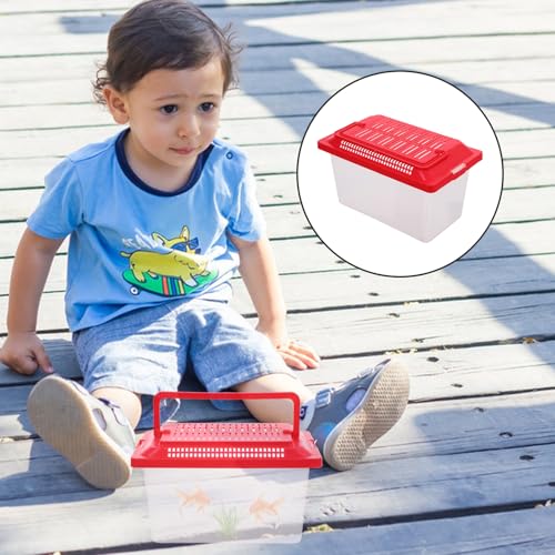 Portable Fish .08X4.33X4.33 Inch Handheld Aquarium Transparent Turtle Box Compact Plastic Pet Hamster Carrier for Travel and Home Use - size: 18x11cm