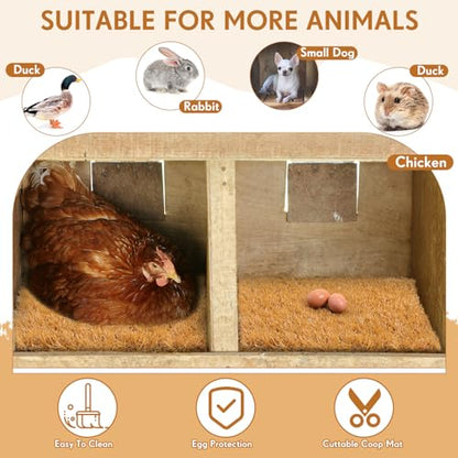 Teenyyou Chicken Nesting Box Pads, 13 x 13 x 1.18 Inch Washable Nesting Pad for Chicken Coop, Artificial Grass Rug Carpet Reusable Nest Box Bedding Fake Synthetic Turf Mat for Hen Laying Eggs (3 Pack)
