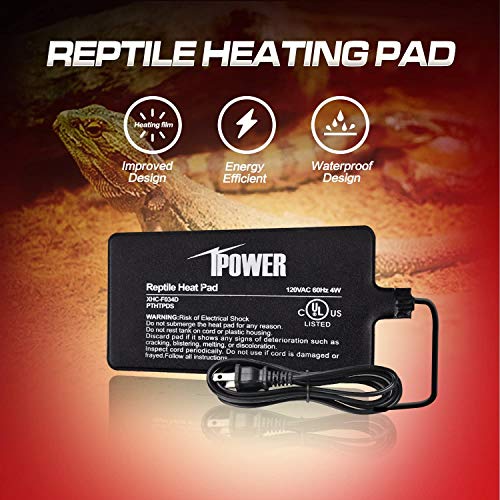 iPower 4"x7" Reptile Heat Mat Under Tank Terrarium Heater Warmer Heating Pad, Digital Thermometer and Hygrometer with Temperature and Humidity Probe for Amphibian Pet and Small Animals - size: 4 X 7 Inch, style: Pad + Thermo & Hygrometer
