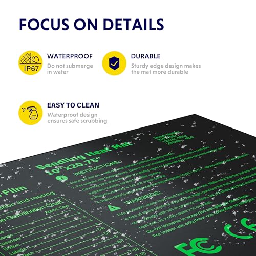 iPower 10" x 20.75" Waterproof Durable Seedling Heat Mat with Controller Warm Hydroponic Plant for Indoor Gardening Germination Starting - size: 10" x 20.75", style: 1 Pack with Controller