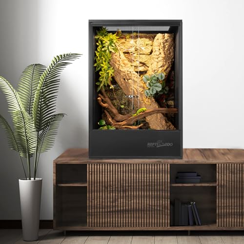 REPTI ZOO 67 Gallon PVC Tall Reptile Tank, 24 x18x36 inch Large Reptile Terrarium for Gecko Lizard Chameleon Frog Snake, Enclosure Habitat with Sliding Door & Top Screen Ventilation - size: 24x18x36 inch