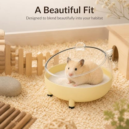 Meow&Woof Hamster Sand Bath Container, Large Sandbox Toilet Gerbil Batheoom, Tiny Chinchilla Dust Bathtub Sand Bath Box for Hamster Cage Accessories 5.2 Inch-Grey - color: Grey