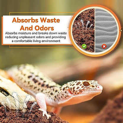 Legigo 2 Pack Coconut Fiber Substrate, Natural Coco Coir Bedding for Reptiles Turtles, Tortoises, Snake, Hermit Crab, Gecko, Lizard, Bioactive Terrarium Soil for Humidity Control and Plant Substrate - color: 2 Pack
