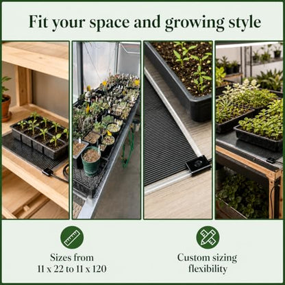Seedling Heat Mat 11" x 60" - Large Propagation Plant Heating Pad for Multiple Seed Trays, Germination, Rooting Cuttings, Greenhouse and Indoor Gardening, Made in USA - size: 11" x 60"