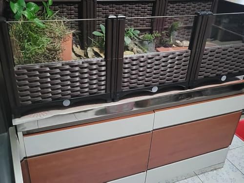 Turtle Habitat Box,Tortoise Habitat,Reptile Enclosure,Turtle Tank | Turtle Cage,Reptile Tank Turtle Habitat Tank,Tortoise House with Drainage Outlet,Small Animal Cage for Gecko,Lizard,Snake