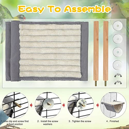 BWOGUE Winter Warm Bird Nest Bed Hanging Hammock Snuggle Hut Parrot House Tent Toy Bird Cage Perch for Parakeet Budgies Cockatiels Lovebird Cockatoo Finch Hamster Chinchilla Guinea Pig(Medium, Grey) - color: Grey, size: Medium (9"x7.2")