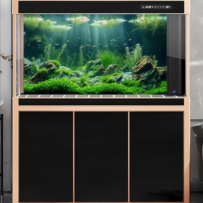 2 Packs Underwater Aquarium Background Lush Green Aquatic Plants Fish Tank Background Undersea Stone with Moss Tropical Reptile Tank Backgrounds Under The Sea World Aquarium Backgrounds 30x18in - color: Dark Green, size: 30(W)x18(H)in
