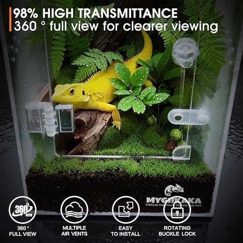 MYGIIKAKA Jumping Spider Enclosure Accessories, Tarantula Spider Box, Bug Cage, Praying Mantis Habitat Enclosure, Snail Insect Terrarium, Caterpillar Habitat (6x6x12 inch) - size: 6x6x12 inch