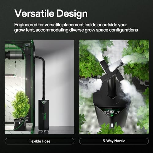 VIVOSUN AeroStream H19 Intelligent Environmental 19L Humidifier with Temp & Humidity Probe, Top Control Panel, Smart Remote Control, Designed Specifically for Use with Grow Tents - size: 19 L