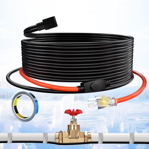 Heat Tape for Water Pipes Pipe Freeze Protect Heating Cable Keeps Water Flowing at -40°F Constant Wattage Heat Trace for Pipes 120V 28 ft - style: 28-feet