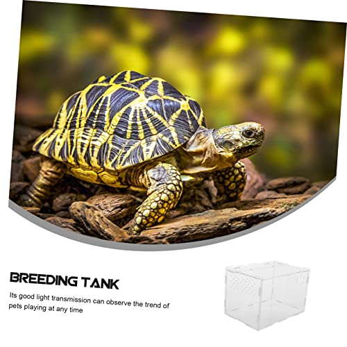 Acrylic Reptile Breeding Box Reptile Terrarium Case for Snakes Lizards and Tortoises Sturdy PET Supply Lid