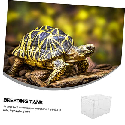 Acrylic Reptile Breeding Box Reptile Terrarium Case for Snakes Lizards and Tortoises Sturdy PET Supply Lid